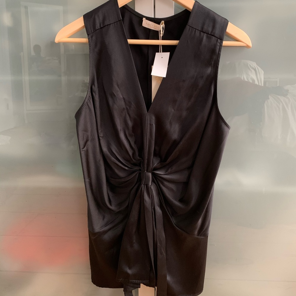 Ramy Brook Black Silk Tunic Top NWT